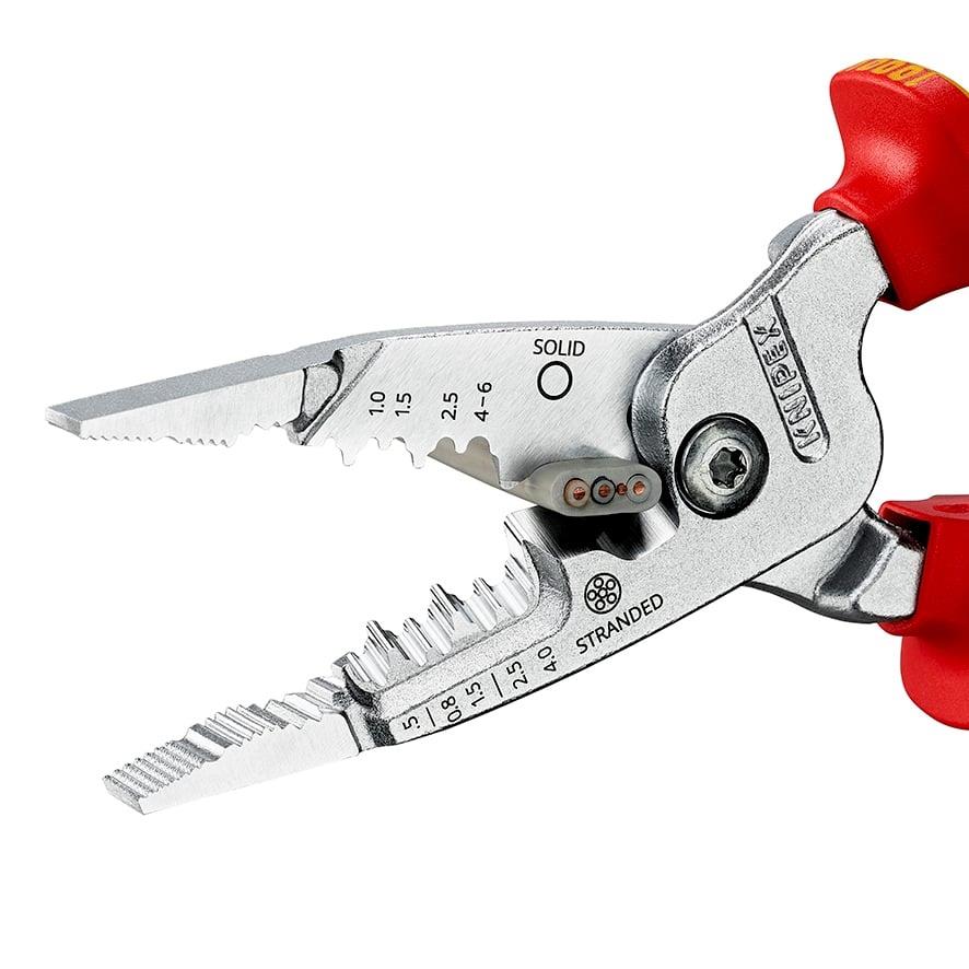 Knipex 200mm VDE Insulated Metric Wire Stripper with Multi-Component Grips 13 76 200 ME SB