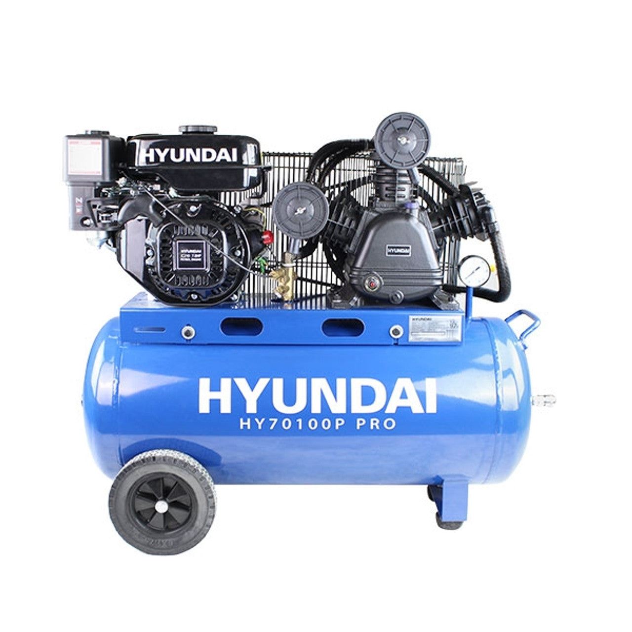 Hyundai HY70100P 90L Heavy Duty Petrol Air Compressor 10.7CFM 145psi Belt Drive