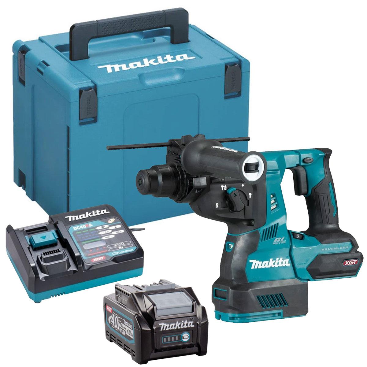 Makita HR003GZ01 40Vmax XGT Brushless SDS Plus Rotary Hammer Drill with 1 x 4.0Ah Battery & Charger