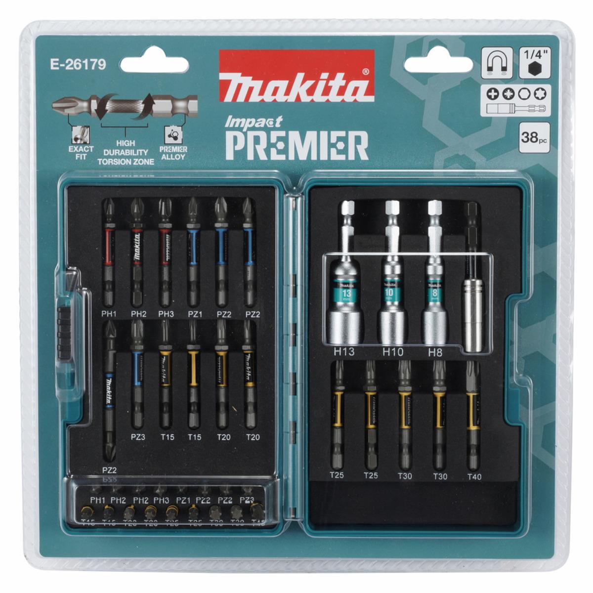 Makita E-26179 Impact Premier Torsion Bit Set of 38 Pieces