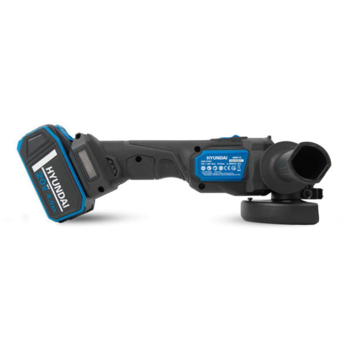 Hyundai S02-FTB 20V Hammer Drill and Angle Grinder 115mm Brushless Kit 2.0Ah/4.0Ah Li-ion Battery & 2A Charger