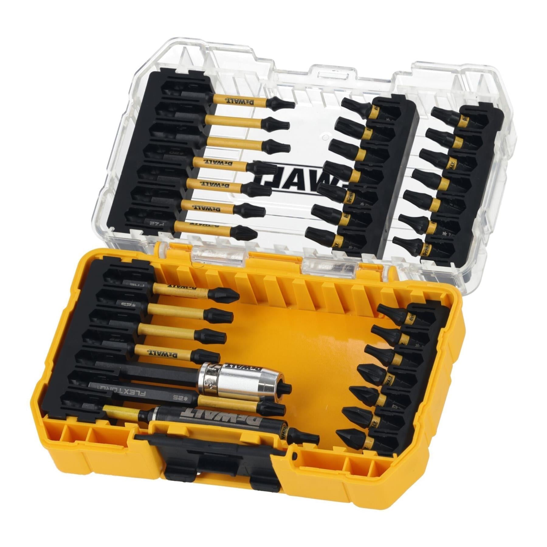 Dewalt DCF860E2T 18V Brushless Impact Driver 2 x 1.7Ah POWERSTACK Battery Charger with 37 Piece Bit Set