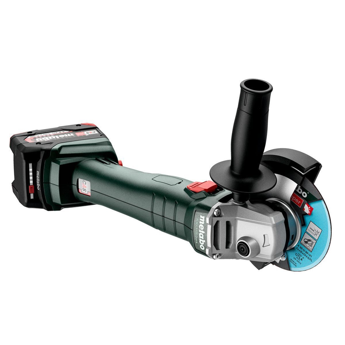 Metabo W 18 L 9-125 18V 125mm Angle Grinder with 1 x 2.0Ah Battery Charger & Metabox