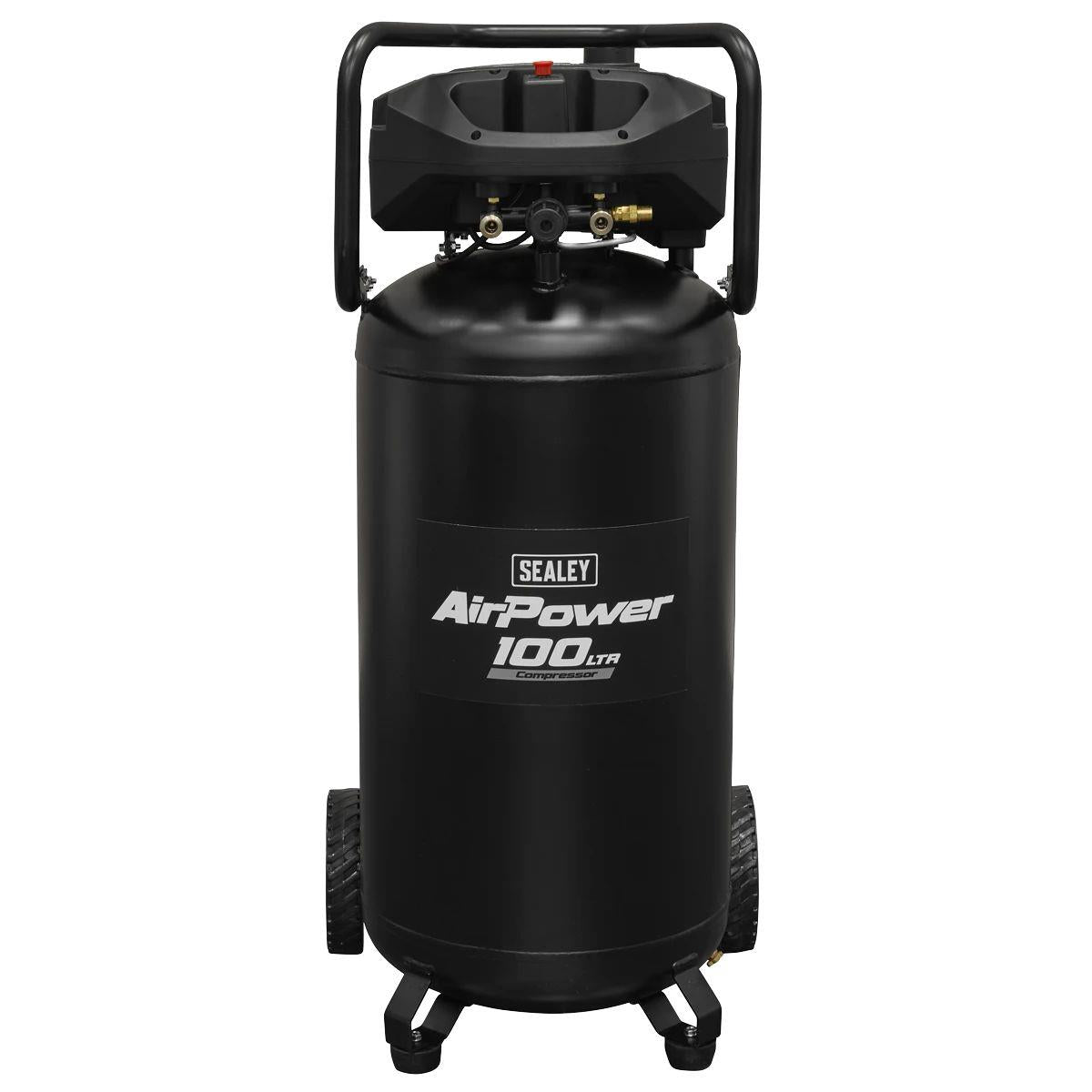 Sealey SAC100V 100L Oil Free Belt Drive Vertical Compressor 2.5hp & 230V/13A