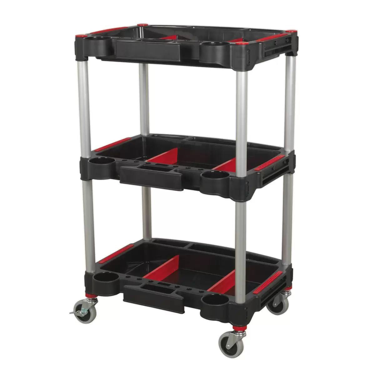 Sealey CX313 Workshop Trolley 3-Level Composite with Parts Storage
