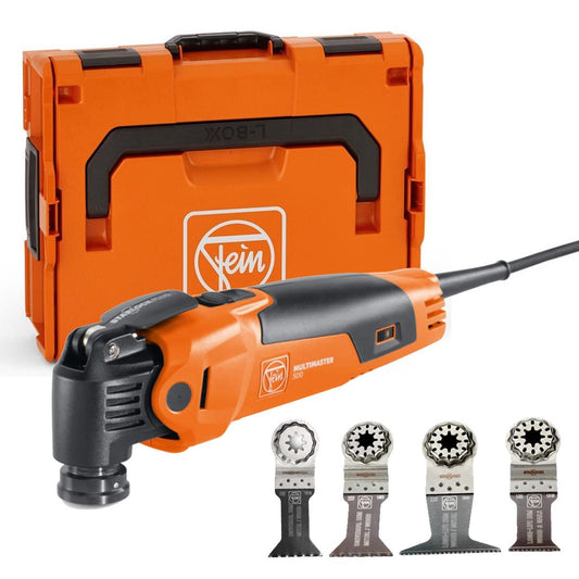 Fein MM 500 PLUS STARLOCK MultiMaster Oscillating Multi-Tool In Case With 6 Piece Wood Metal Cut Set