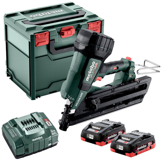 Metabo NFR 18 LTX 90 BL 18V Brushless First Fix Framing Nailer with 2 x 4.0Ah Battery, Charger in Metabox 612090800