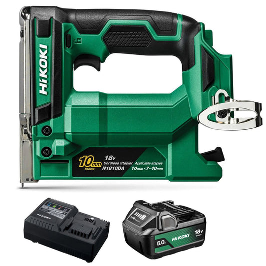 Hikoki N1810DAW4Z 18V 10mm Crown Width Fine Wire Stapler with 1 x 5.0Ah Battery & Charger