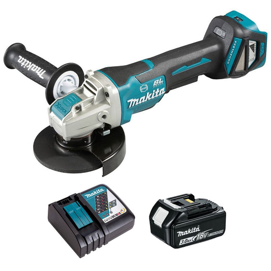 Makita DGA519Z 18V LXT Brushless 125mm Angle Grinder with 1 x 3.0Ah Battery & Charger