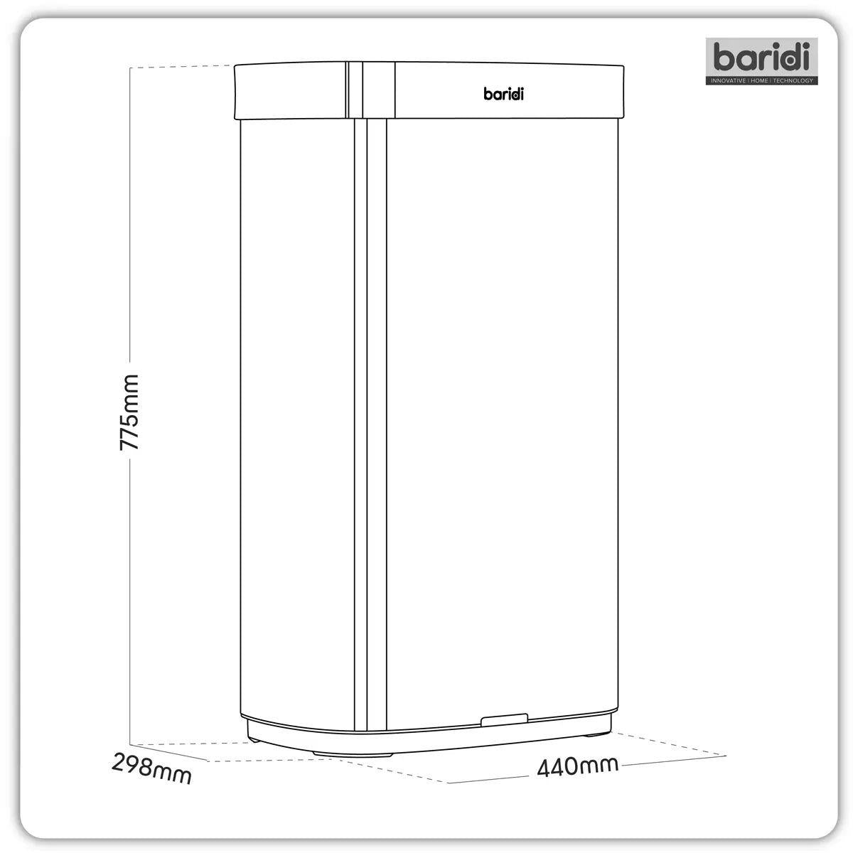 Sealey DH283 Baridi Sensor Bin 80L Black/Stainless Steel