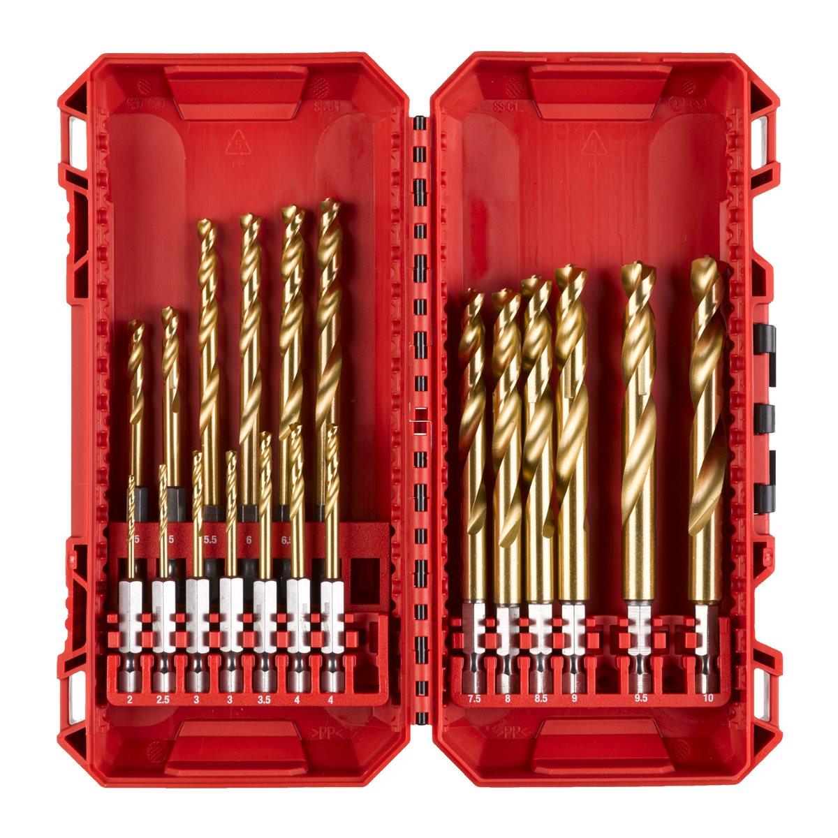 Milwaukee 19 Pieces Red Hex Shockwave HSS TiN Metal Drill Bit Set 4932499763