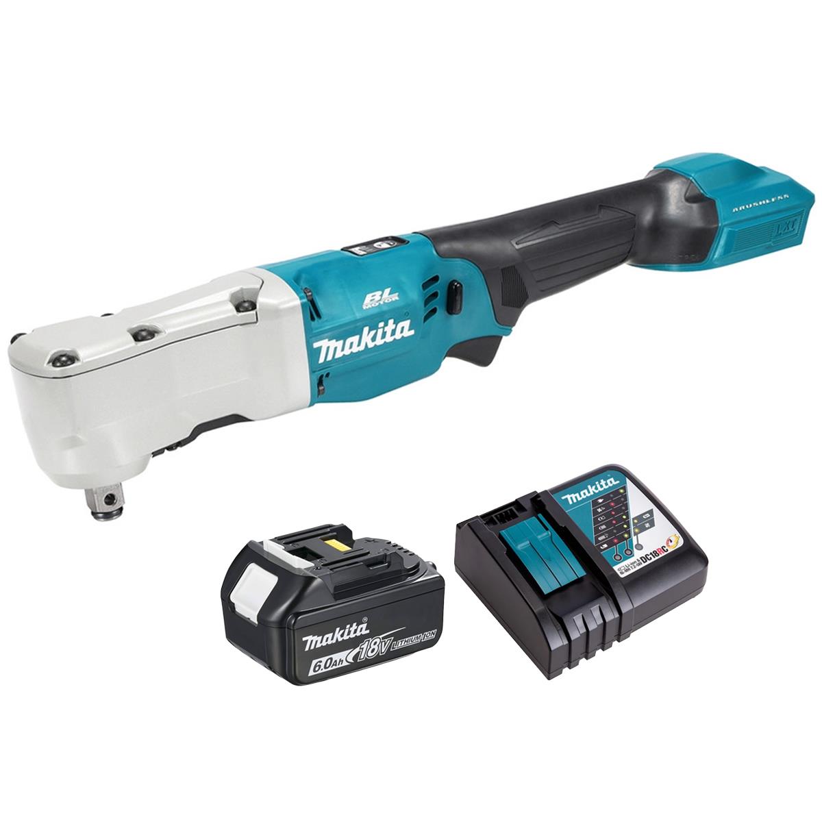 Makita DTL302Z 18V LXT Brushless Angle Impact Wrench with 1 x 6.0Ah Battery & Charger