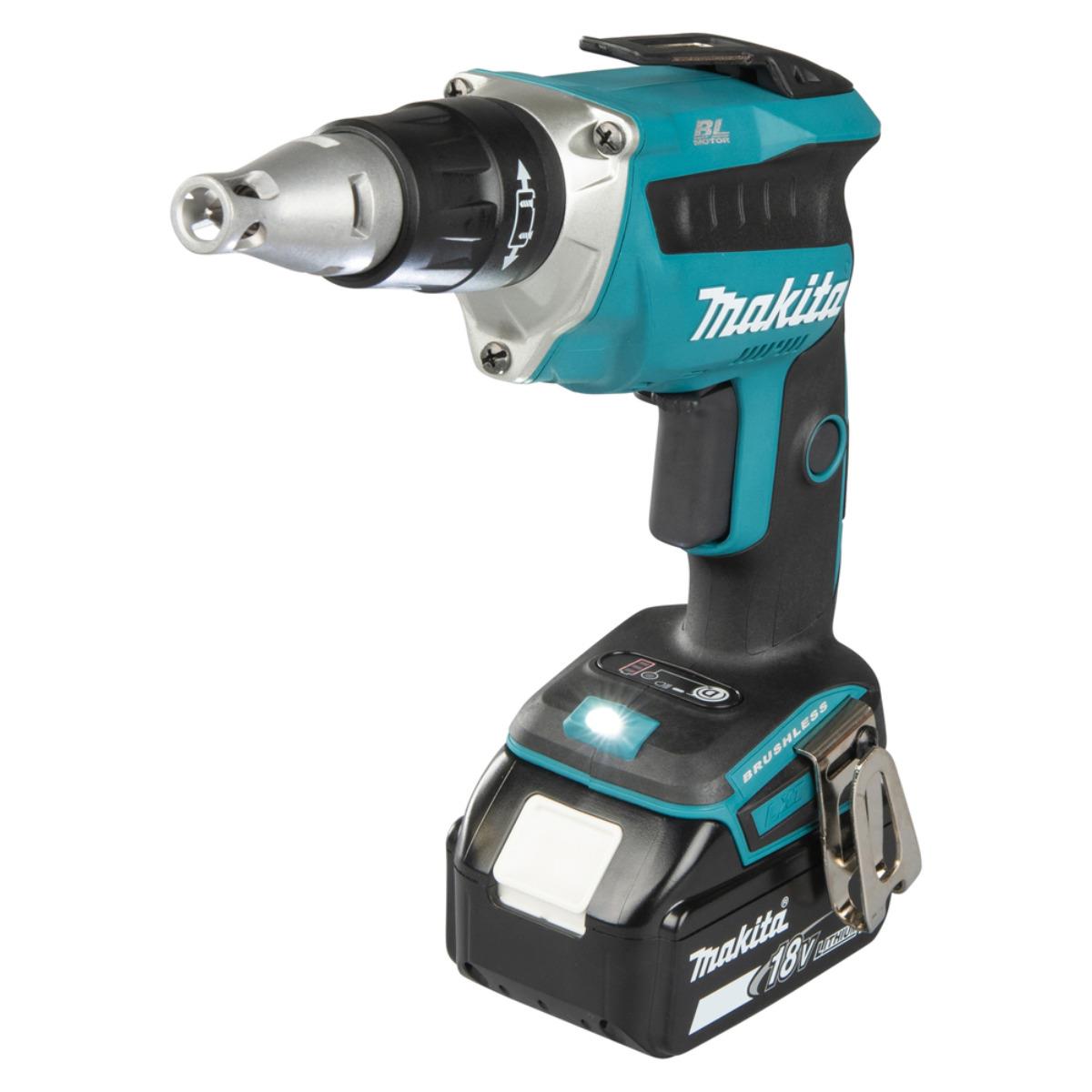 Makita DFS452TJX2 18V Brushless Collated Autofeed Drywall Screwdriver with 2 x 5.0Ah Batteries & Charger in Case