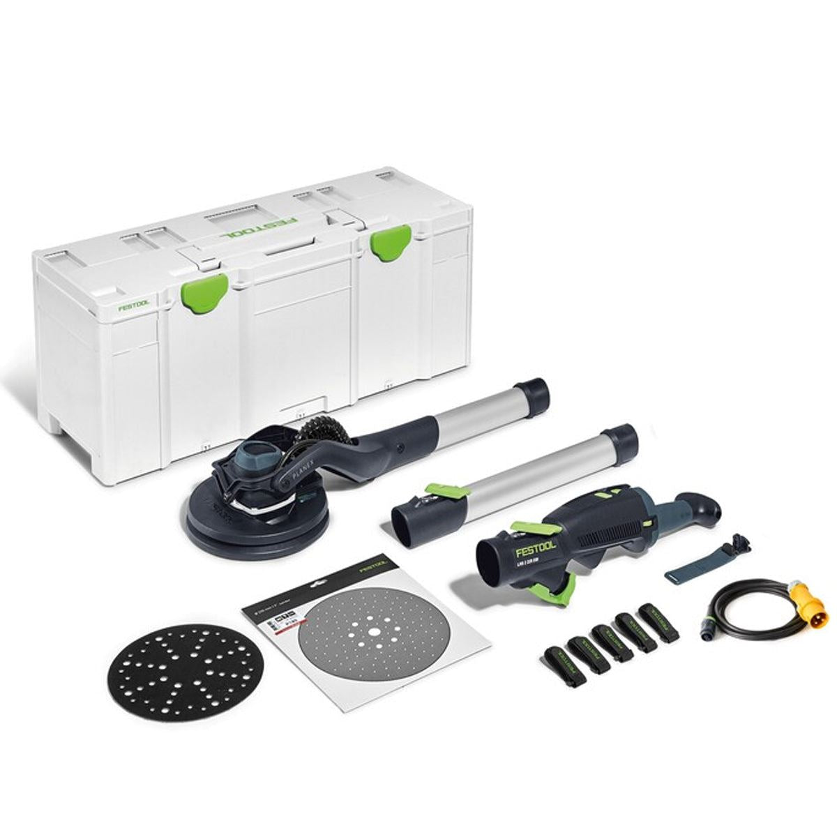 Festool LHS 2 225 EQI-Plus 225mm PLANEX Long-Reach Sander 110V GB - 575993 With SYS-AIR M 110V GB Air purifier - 577786