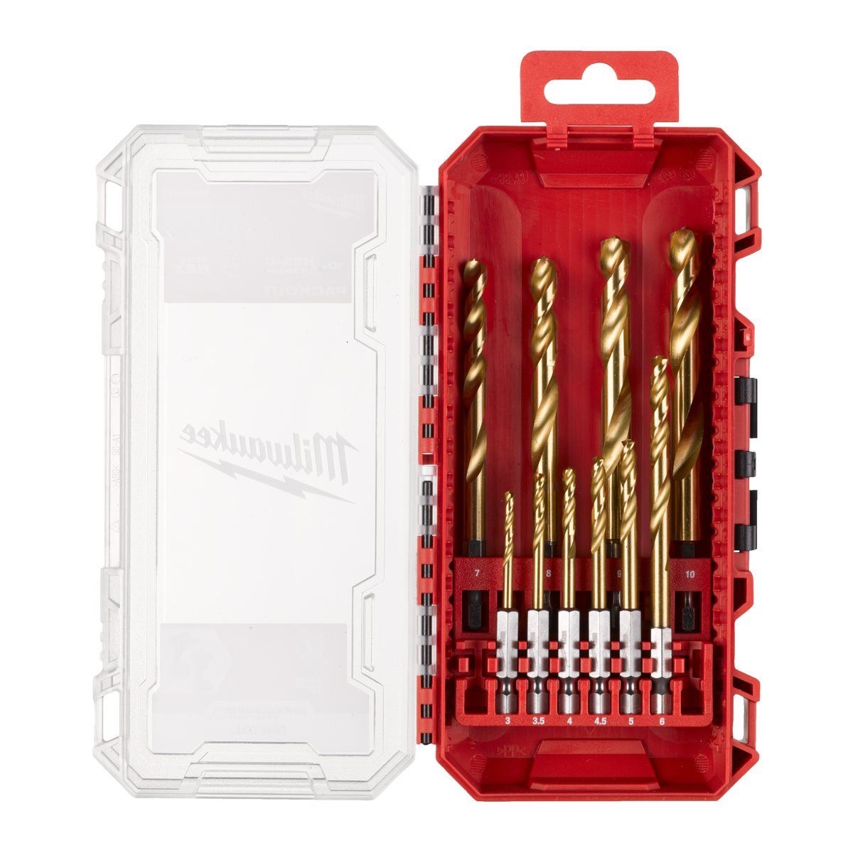 Milwaukee 10 Piece Shockwave Red Hex HSS-TIN Metal Drill Bit Set 4932493865