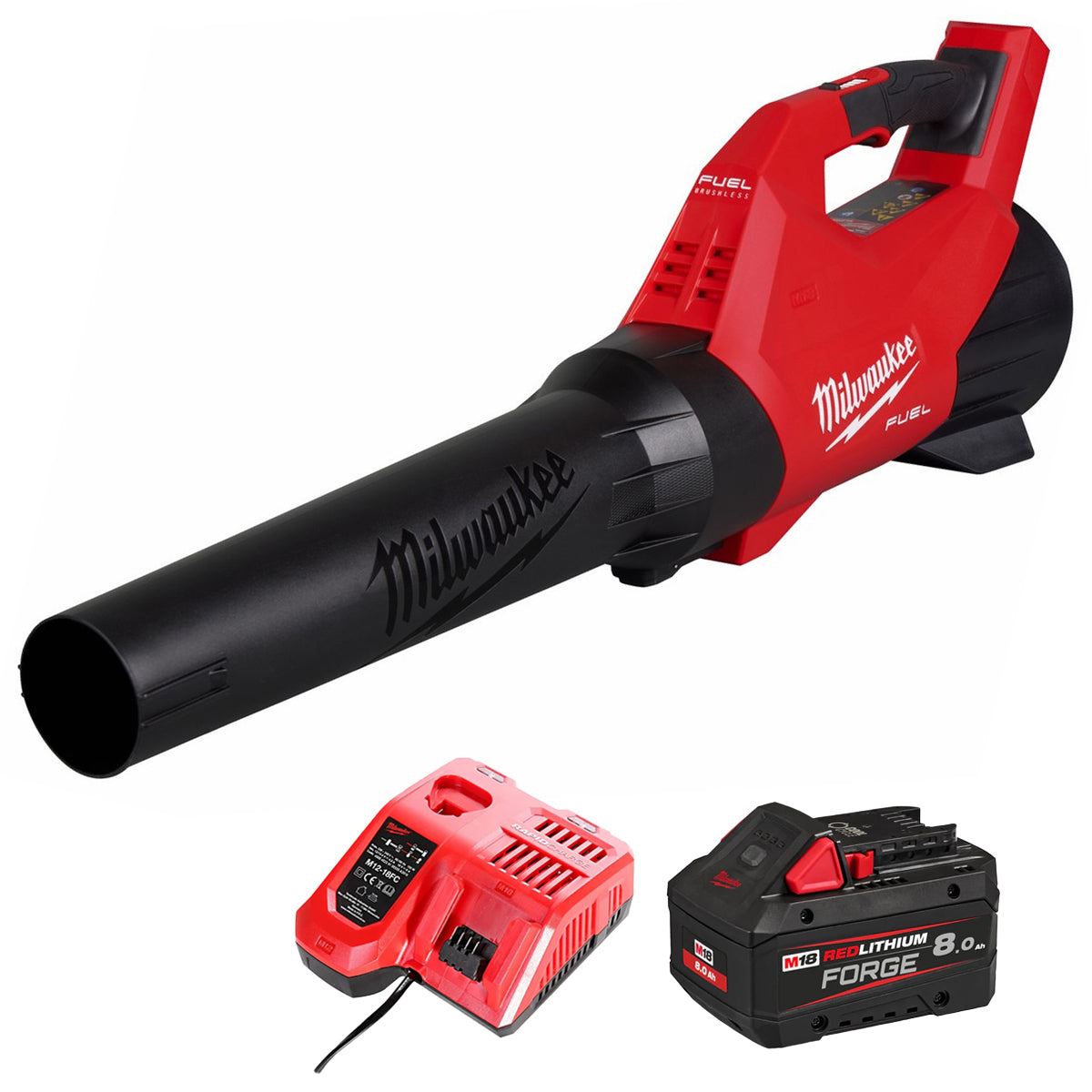 Milwaukee M18FBLG3-0 18V Fuel Brushless Blower with 1 x 8.0Ah Battery & Charger