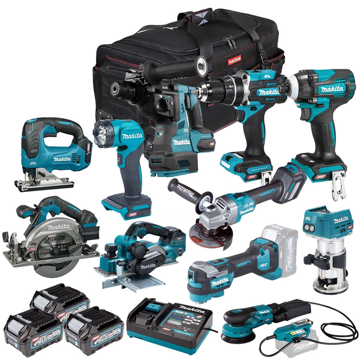 Makita 40V 11 Piece Combo Kit with 3 x 2.5Ah Batteries & Charger T4TKIT-7761