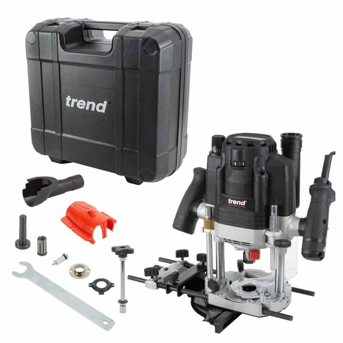 Trend T8EK 1/2in Dual Mode Plunge Router 240V with 35 Piece Cutter Set & Case