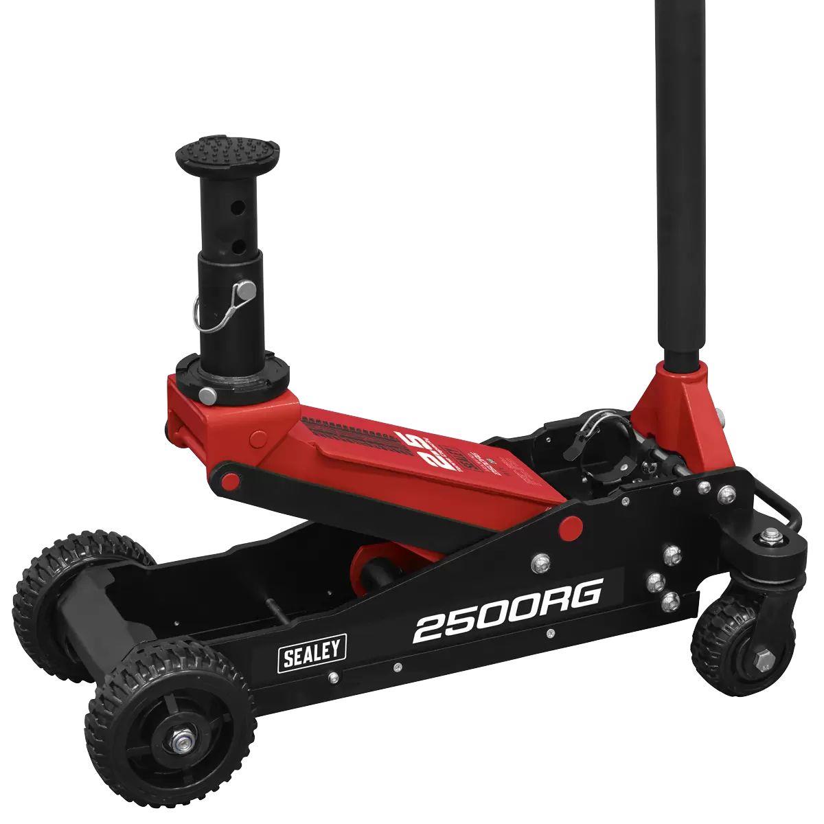 Sealey 2500RG Big Wheel Hybrid Trolley Jack for Off-Road Vehicles 4 x 4s with Super Rocket Lift 2.5 Tonne