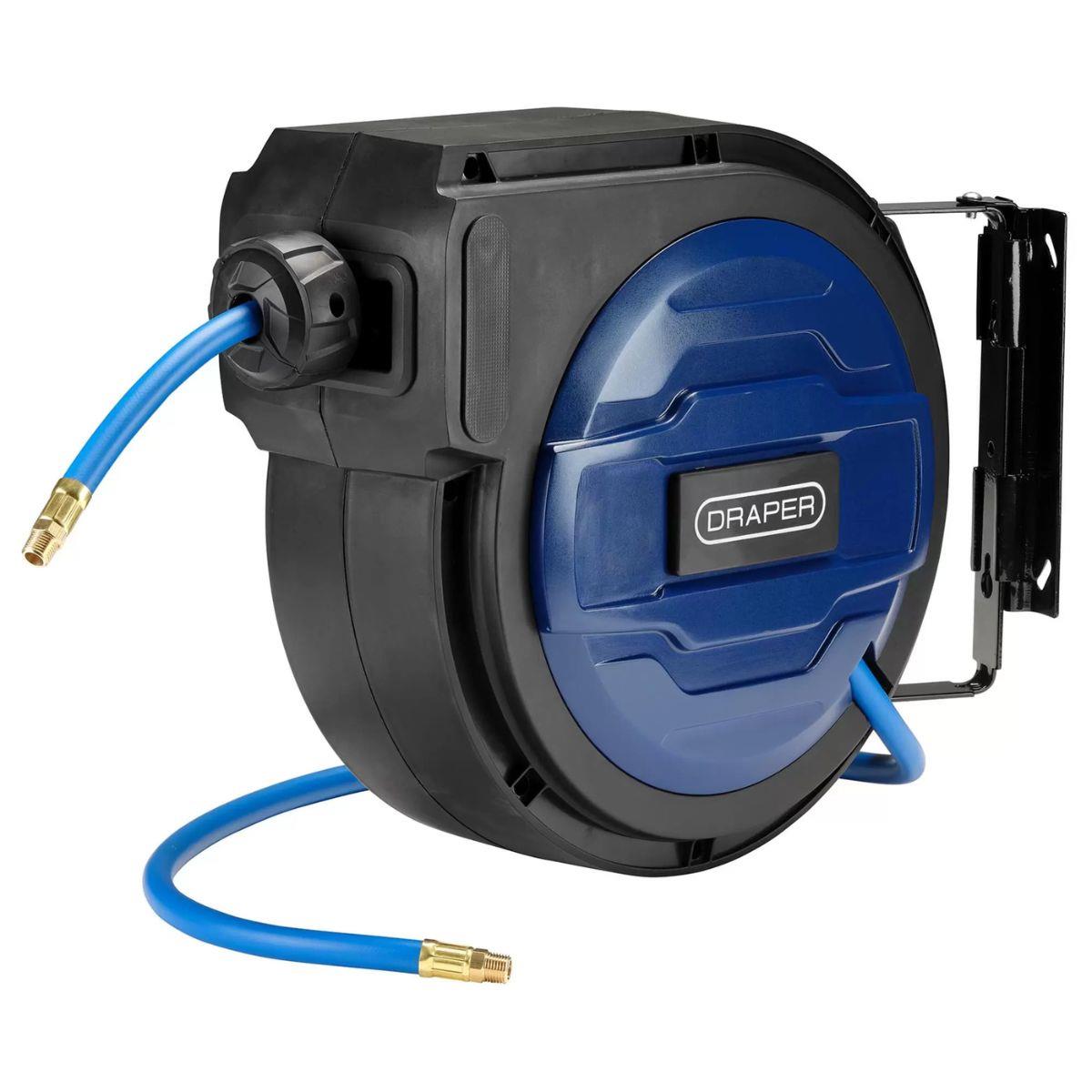 Draper RAH30B Retractable Air Hose Reel 30m–10mm ID Hybrid Hose 29676