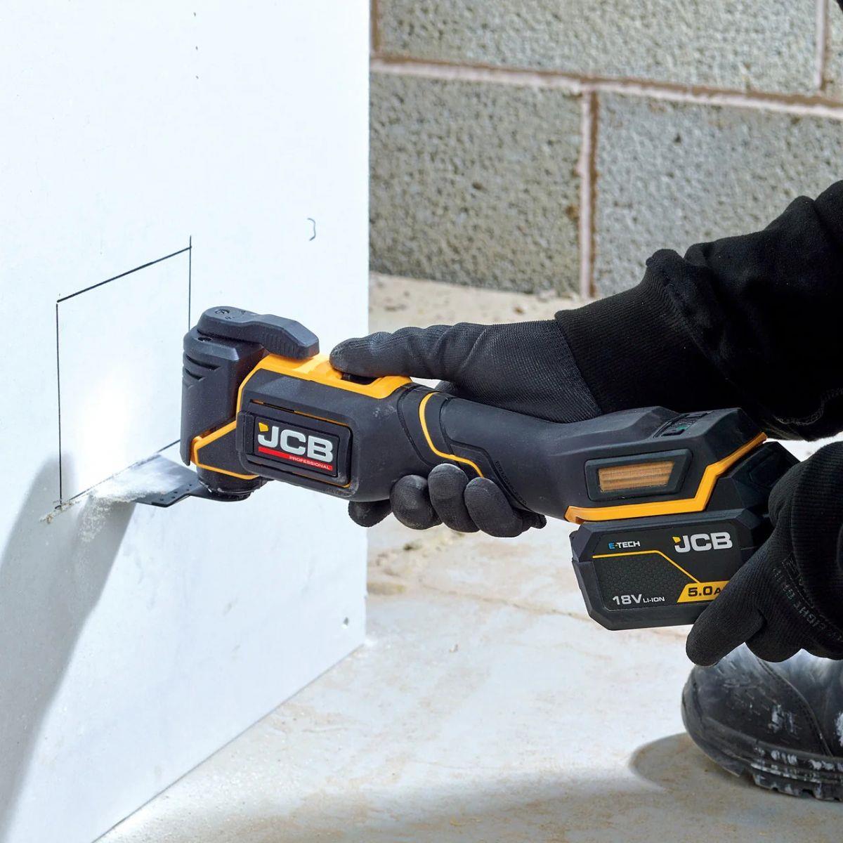 JCB-18PKIT-6 Pro 18V Combi Drill, Impact Driver & Multi Tool With 2Ah & 5Ah Batteries & 4.5A Fast Charger In Soft Tool Bag
