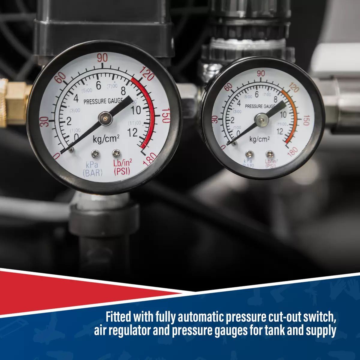 Sealey SAC5030VE 50L V-Twin Direct Drive Air Compressor 3hp/230V