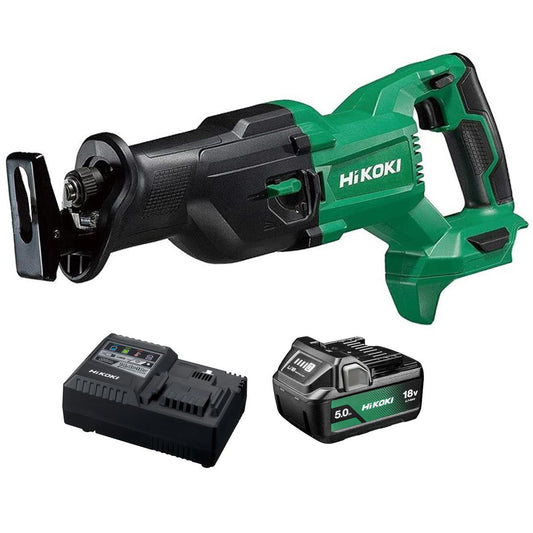 HiKOKI CR18DBW4Z 18V Reciprocating Saw with 1 x 5.0Ah Battery & Charger