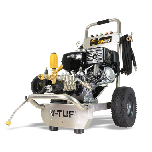 V-TUF GB080 Industrial 9HP Gearbox Driven Honda Petrol Pressure Washer 2900psi, 200Bar & 15L/min