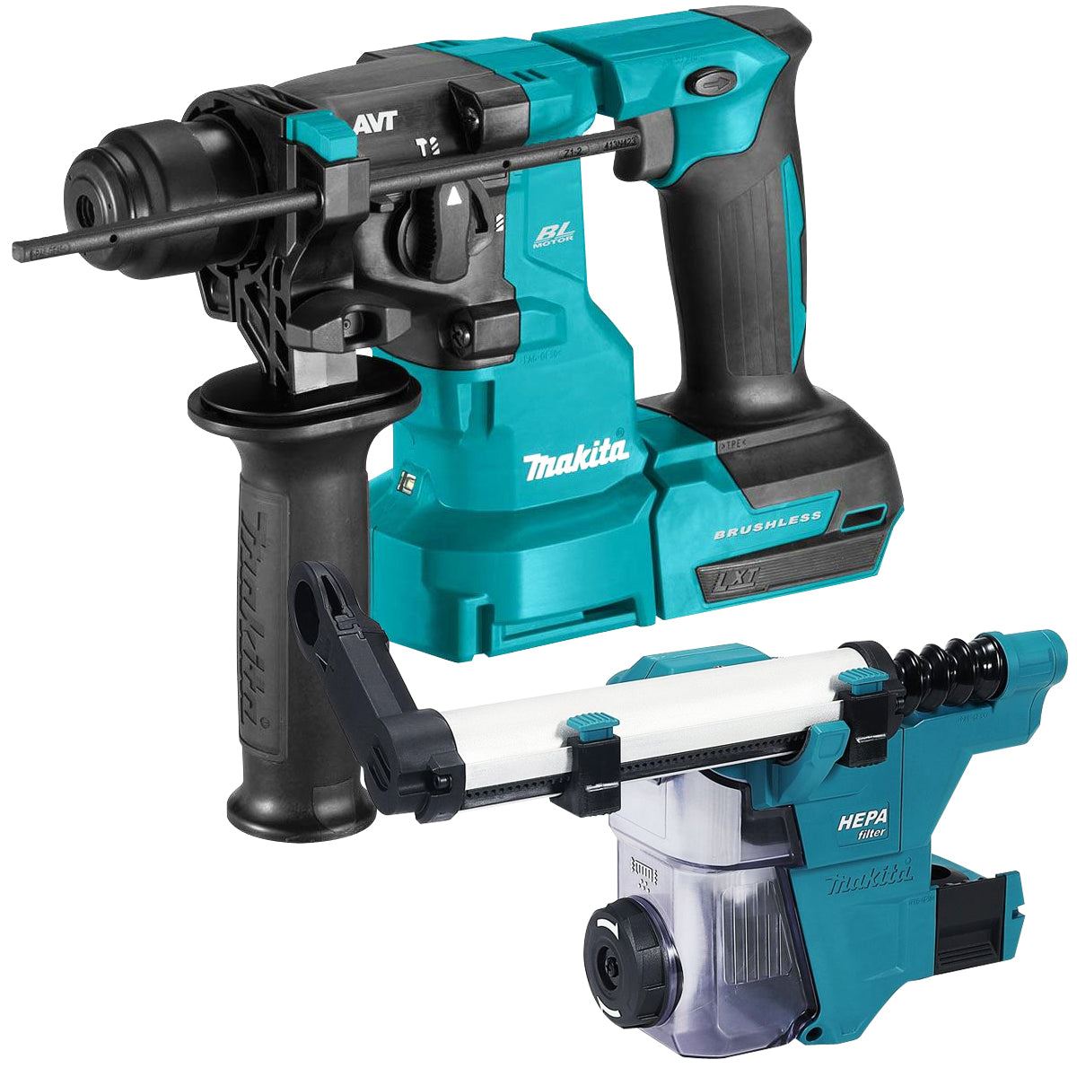 Makita DHR183Z 18V Brushless SDS+ Plus Rotary Hammer Drill With Dust Extractor Attachment