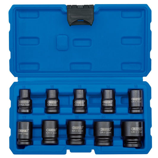 Draper 1/2" Square Drive Impact Socket Metric Set of 10 Piece - 83092