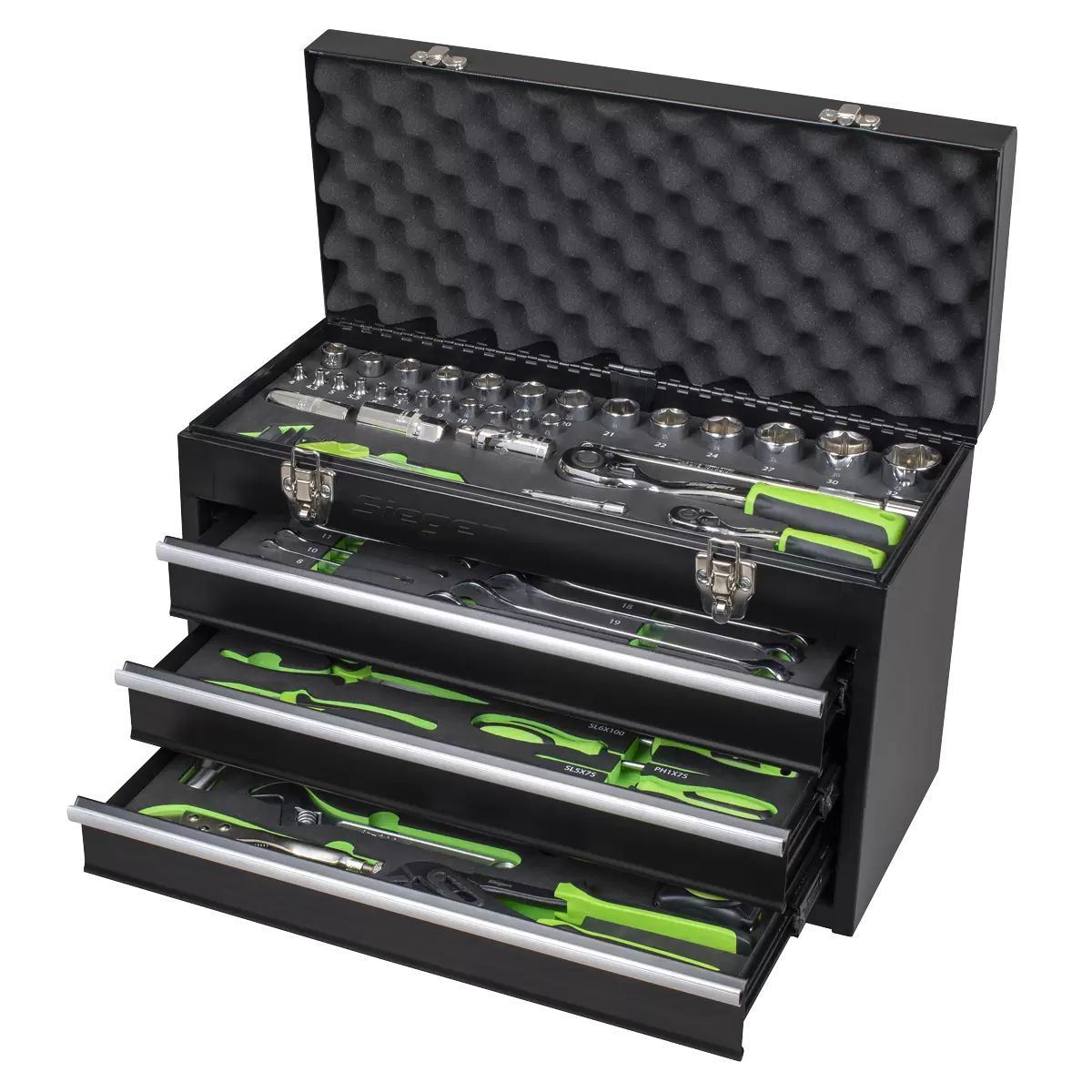 Sealey S01266 Siegen Portable Tool Chest 3 Drawer with Tool Kit 98pc