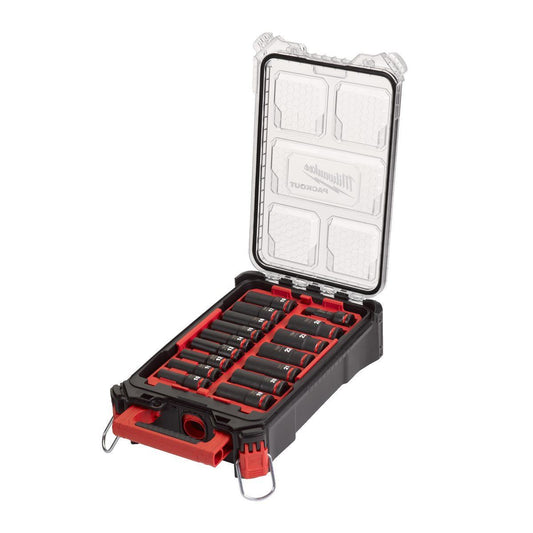 Milwaukee 16 Piece Shockwave 1/2" Impact Socket Set in Packout Case 4932480943