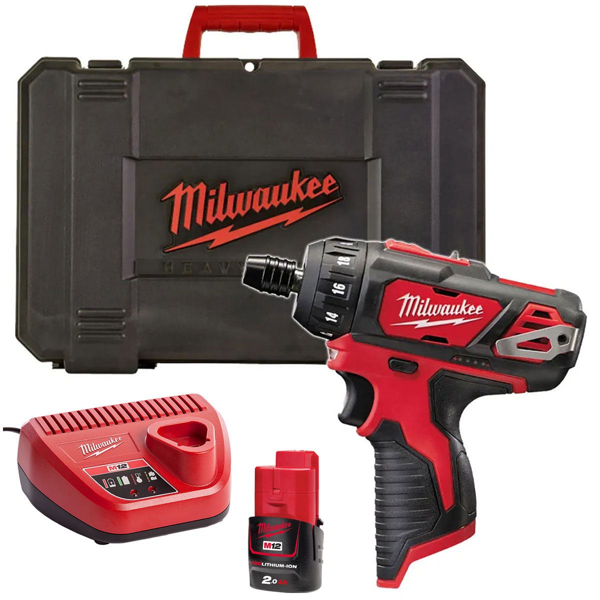 Milwaukee M12BD-0C 12V Sub Compact Screwdriver with 1 x 2.0Ah Battery & Charger