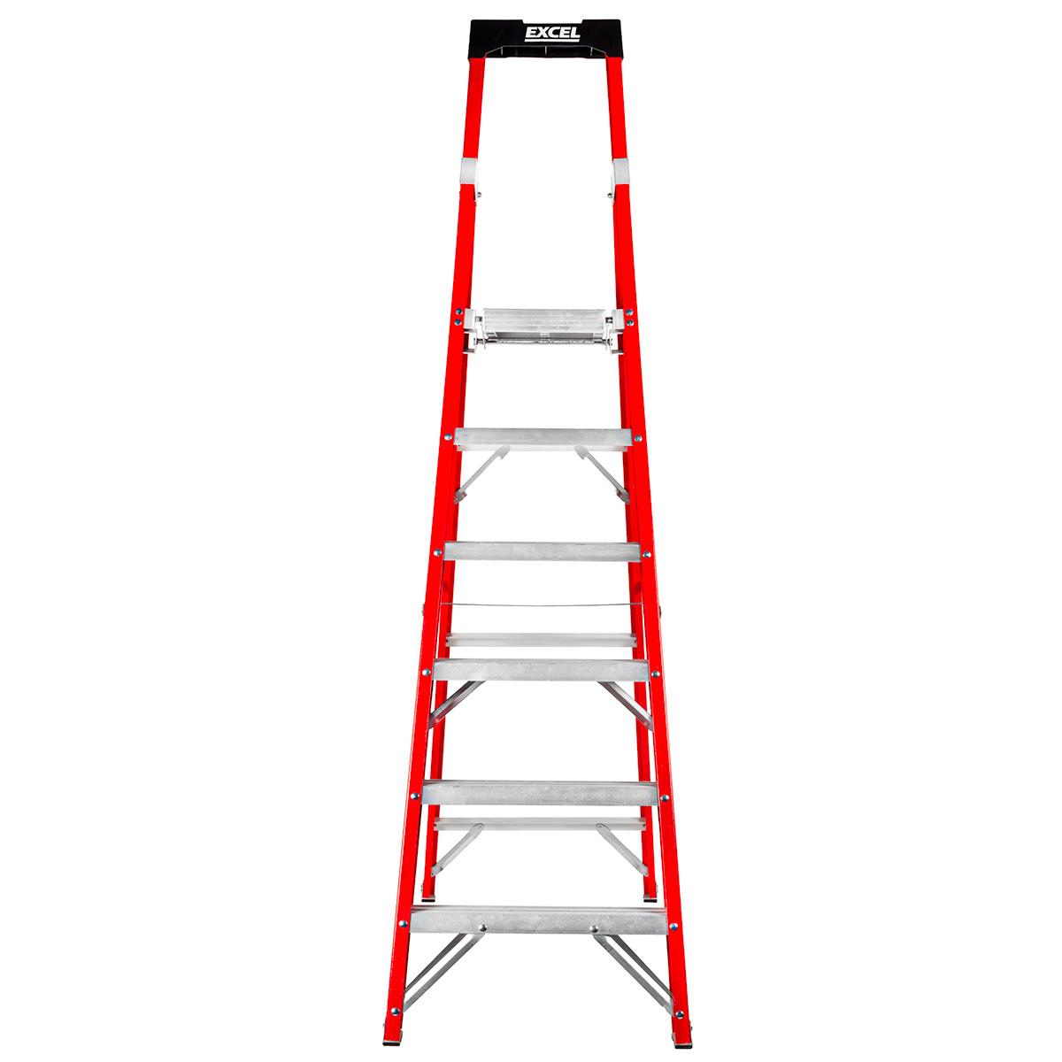 Excel Electricians Fibreglass Platform Step Ladder 6 Tread 2.04m EN131