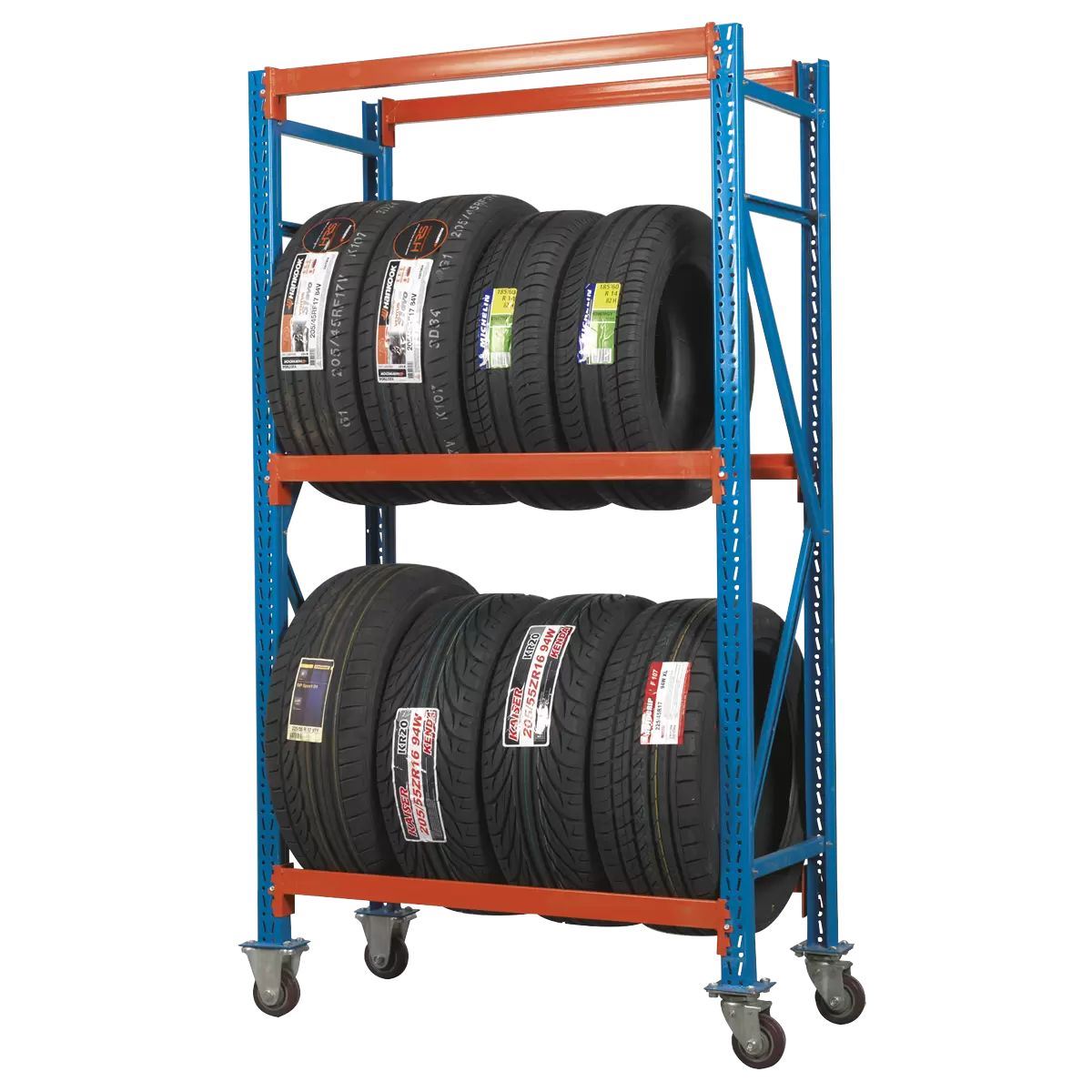 Sealey STR007 2-Level Mobile Tyre Rack 200kg Capacity Per Level