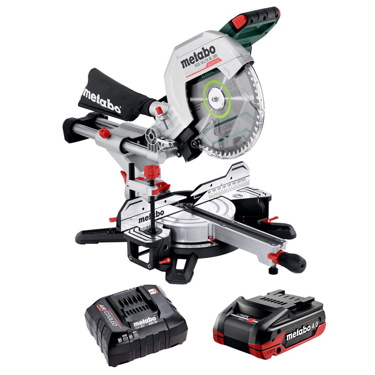 Metabo KGS 18 LTX BL 305 18V 305mm Brushless Mitre Saw with 1 x 4.0Ah Battery & Charger