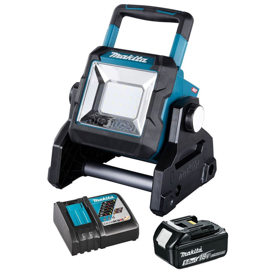 Makita ML003G 18V / 40Vmax LXT / XGT Cordless LED Work Light with 1 x 5.0Ah Battery & Fast Charger