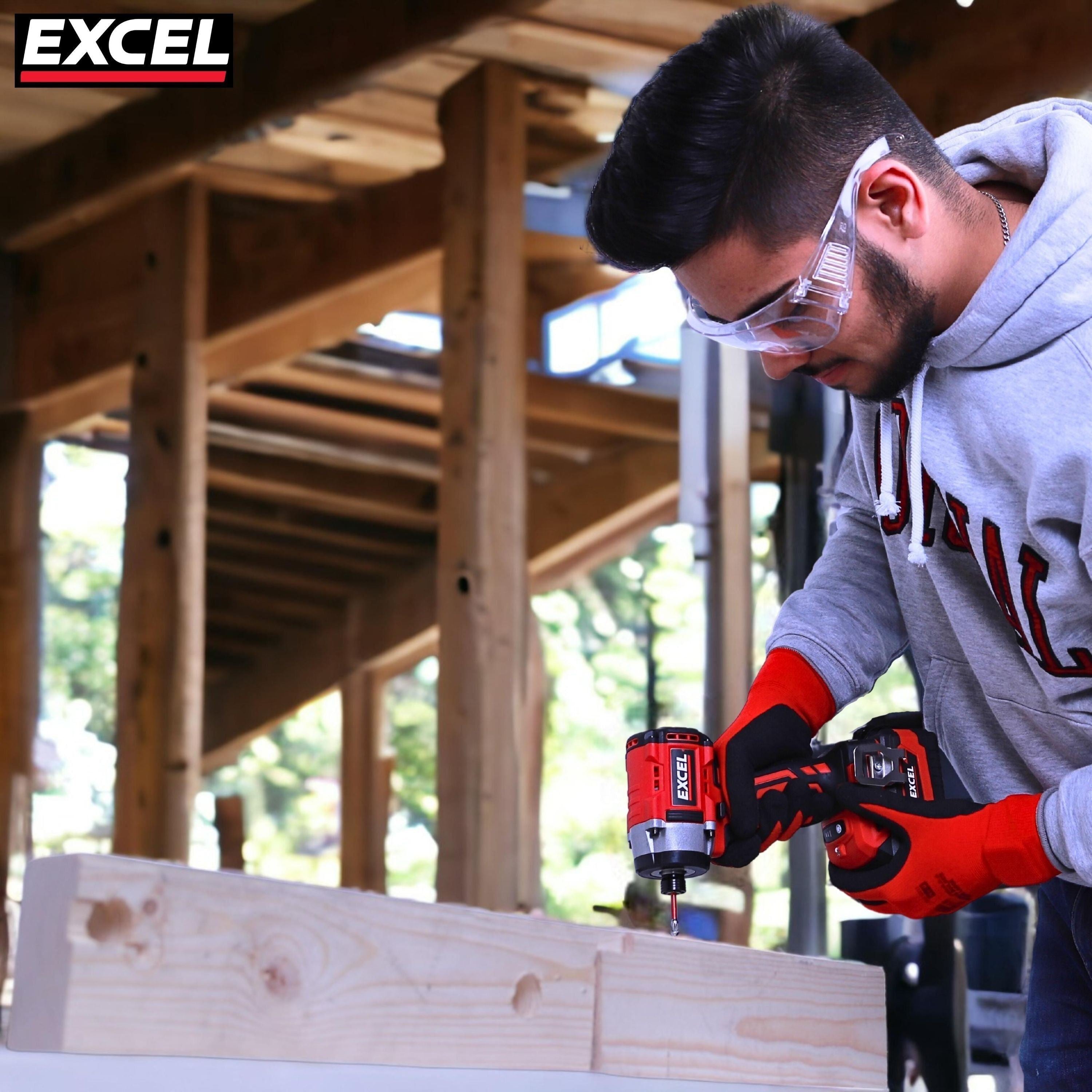 Excel 18V Cordless Brushless Impact Driver with 1 x 2.0Ah Battery Charger & Bag