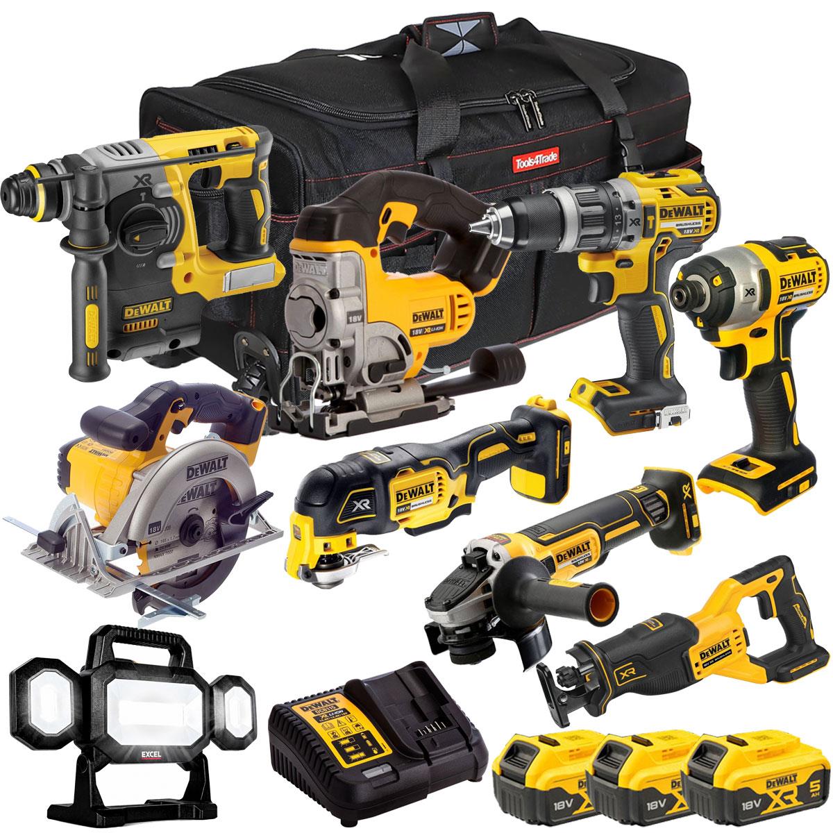 DeWalt DCKT4T9AP4 18V 9 Piece Power Tool Kit with 3 x 5.0Ah Battery & Charger