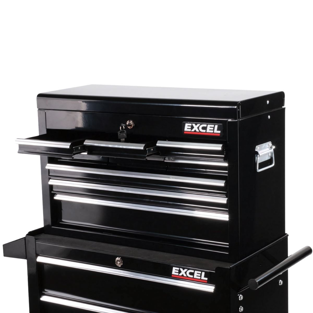 Excel 14 Drawers Tool Chest Storage Roller Cabinet Black