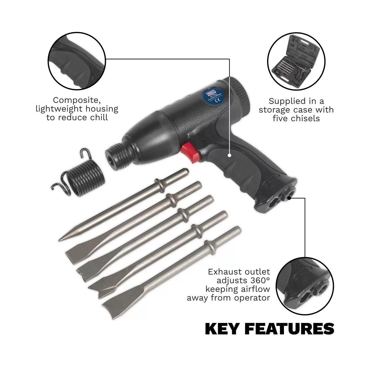 Sealey SA613 Air Hammer Kit Composite Premier