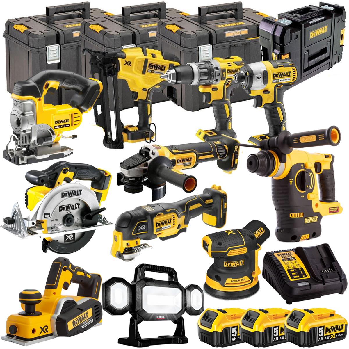 DeWalt DEWT4TKIT10 18V 11 Piece Power Tool Kit with 3 x 5.0Ah Battery