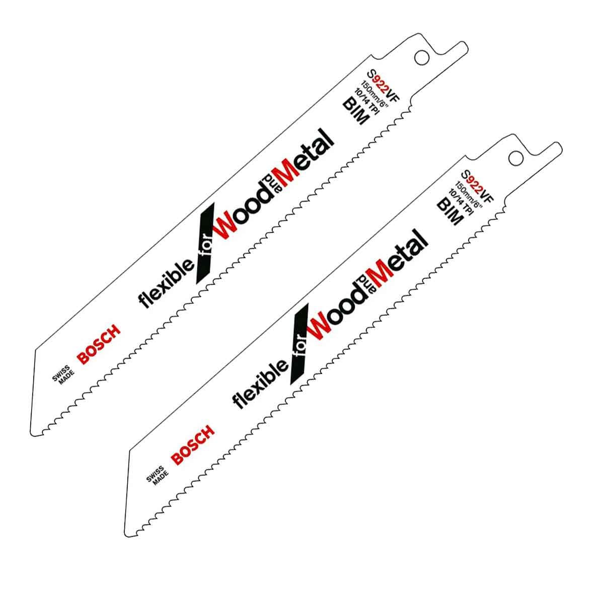 Bosch S922HF Reciprocating Sabre Saw Blade For Wood & Metal Pack of 2 - 2608656039