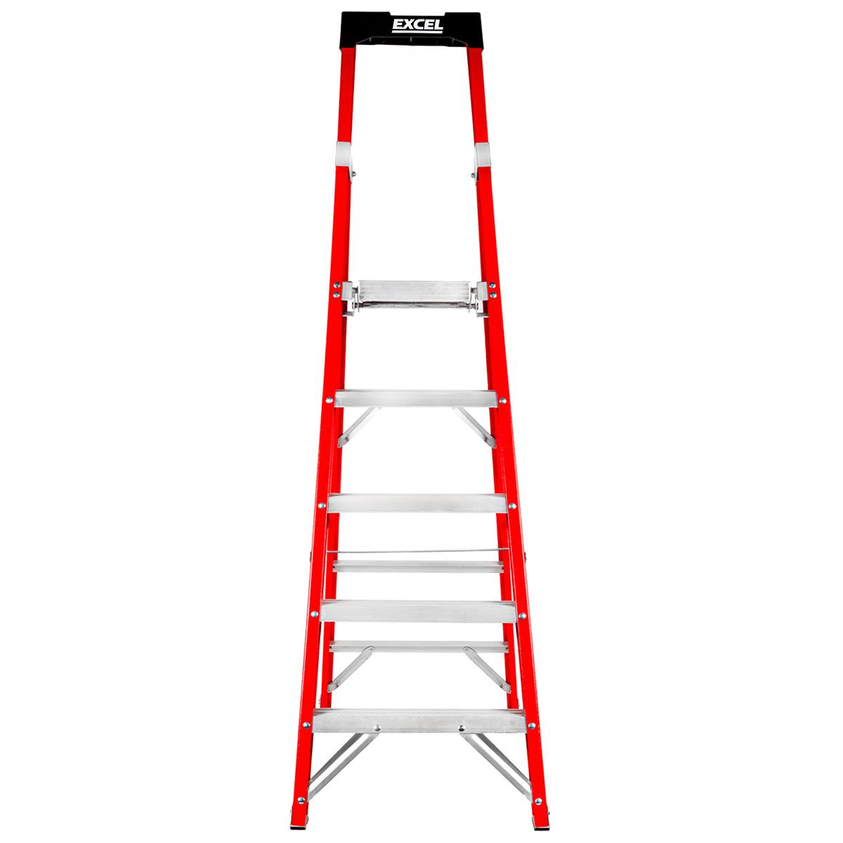 Excel Electricians Fibreglass Platform Step Ladder 5 Tread 1.81m EN131