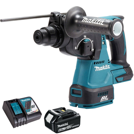 Makita DHR242Z 18V SDS+ Brushless 24mm Rotary Hammer Drill with 1 x 6.0Ah Battery & Charger