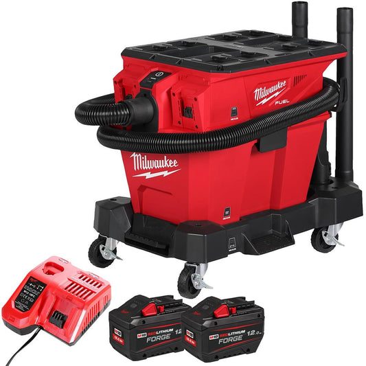 Milwaukee M18F2VC23LG2-0 36V Brushless Wet & Dry Vacuum Cleaner with 2 x 12.0Ah Battery & Charger
