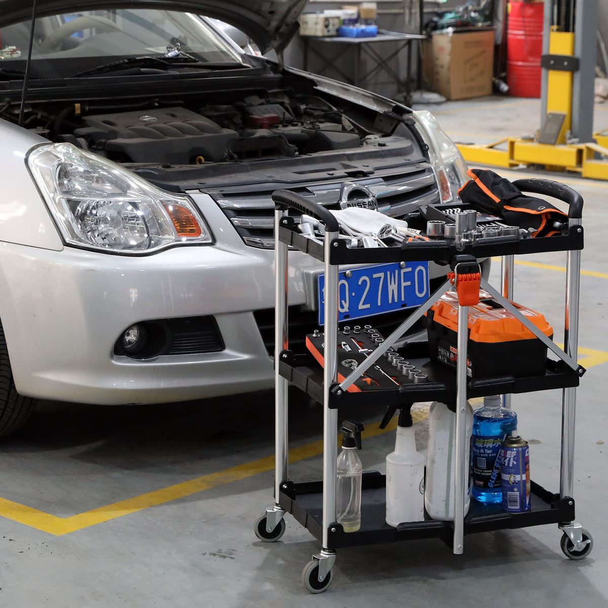 Kendo Multi-Purpose Foldable Storage Cart with Wheels