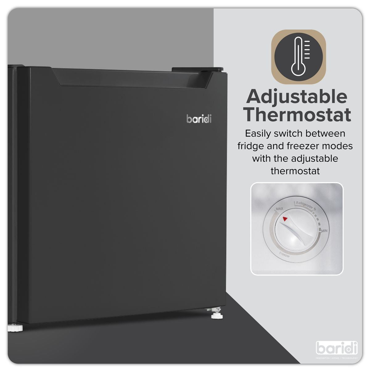 Sealey DH255 Baridi Mini Tabletop Fridge/Freezer 31L Capacity Black