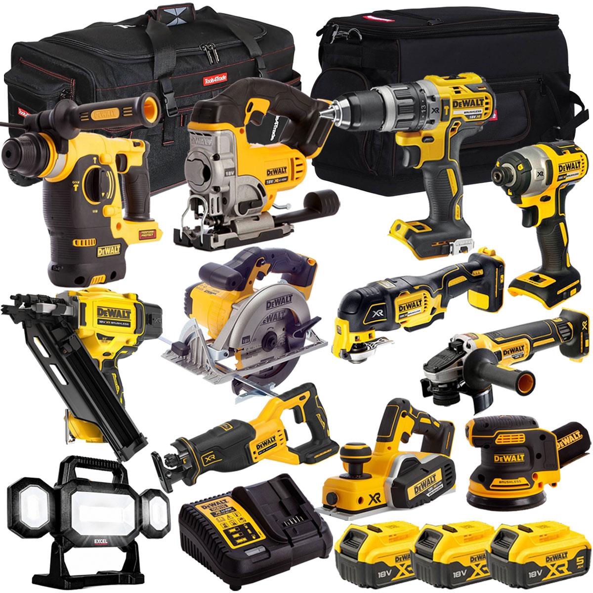 Dewalt 18V 12 Piece Power Tool Kit with 3 x 5.0Ah Battery & Charger T4TKIT-839
