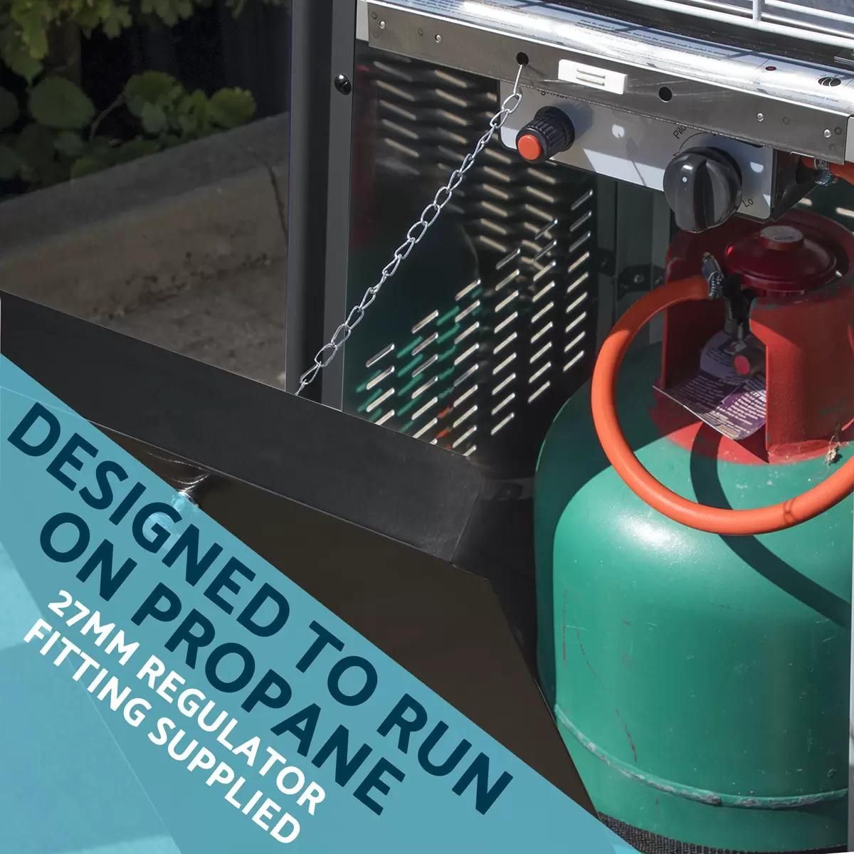 Sealey DG98 Dellonda Black/Stainless Steel Pyramid Gas Outdoor Patio Heater 13kW